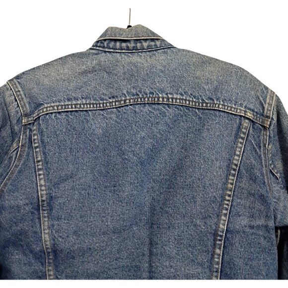Levis Trucker Jacket Mens 40 Vintage Distressed Blanket Lined Blue Jean Denim Bu - Picture 13 of 16